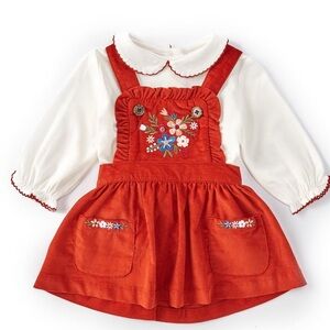 Starting Out Long Sleeve Peter Pan Corduroy Jumper Dress 24M